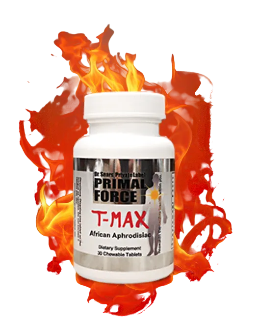 Primal Force T-Max African Aphrodisiac — chewable male vitality supplement bottle by Dr. Al Sears